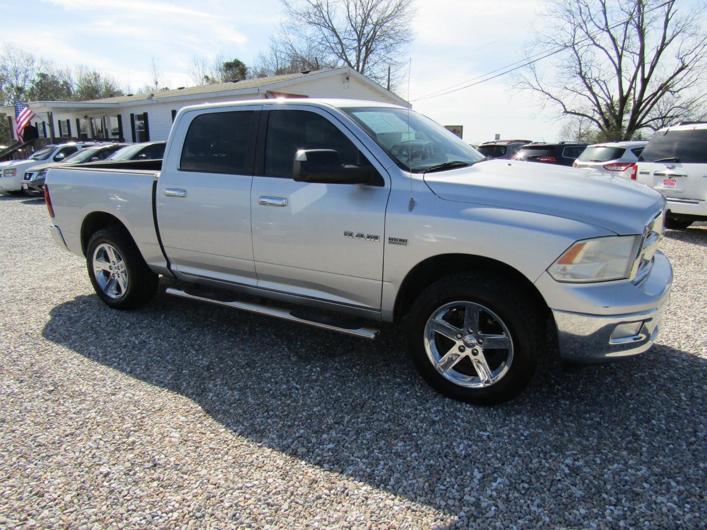 2010 Silver /Gray Dodge Ram 1500 Laramie Crew Cab 2WD (1D7RB1CT0AS) with an 5.7L V8 OHV 16V engine, Automatic transmission, located at 15016 S Hwy 231, Midland City, AL, 36350, (334) 983-3001, 31.306210, -85.495277 - Photo#0